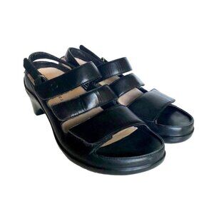 Aravon Kira Sandal Size 7 Black Leather